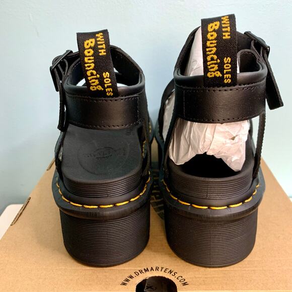 NIB Dr. Martens Blaire Quad Hydro Leather Platform Gladiator Sandals Size 8 - Picture 6 of 10